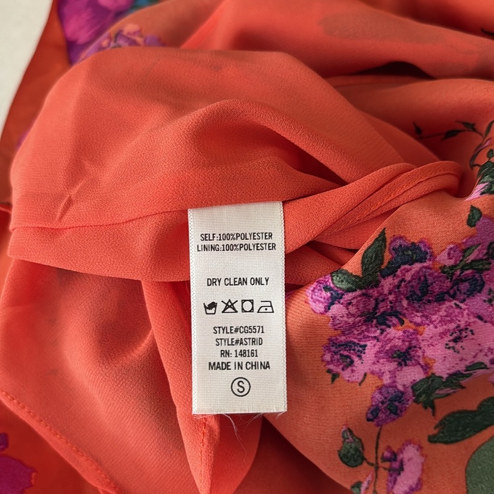 Buddy Love Satin Astrid Tuscan Rose NWT Orange kimono wrap style dress, size S - Picture 10 of 10